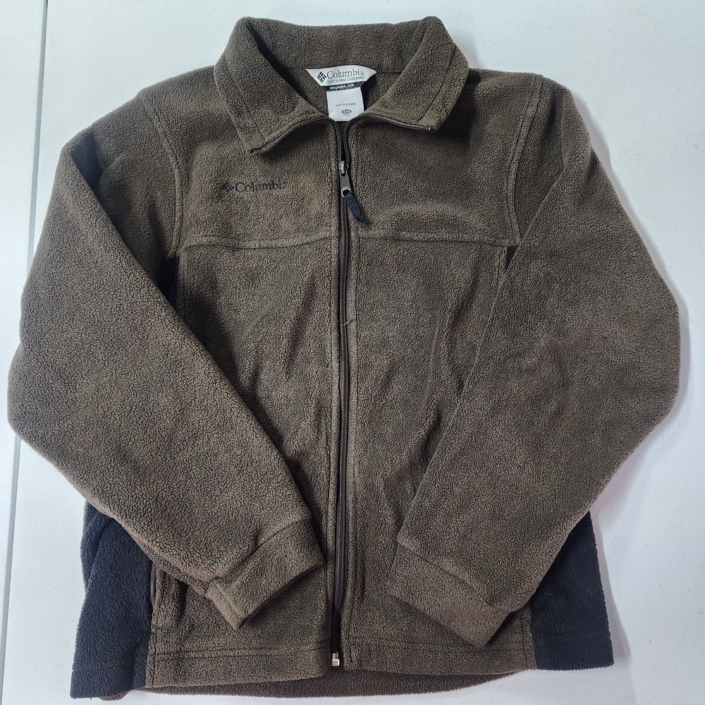 Columbia Brown Fleece Jacket Full-Zip Outdoor